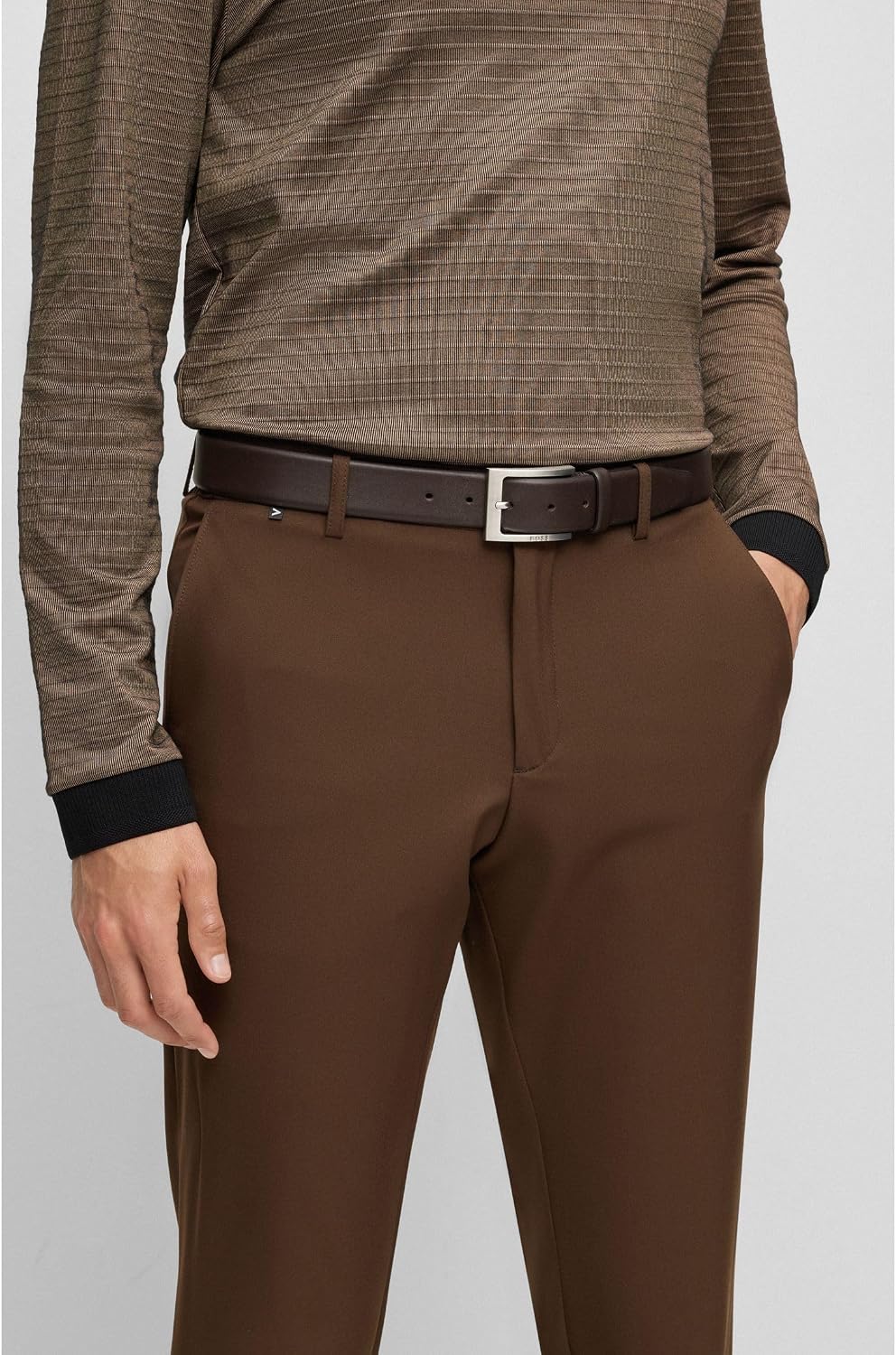 BOSS Herren Barnabie Gürtel 80 New - Dark Brown203, 80 New - Dark Brown203