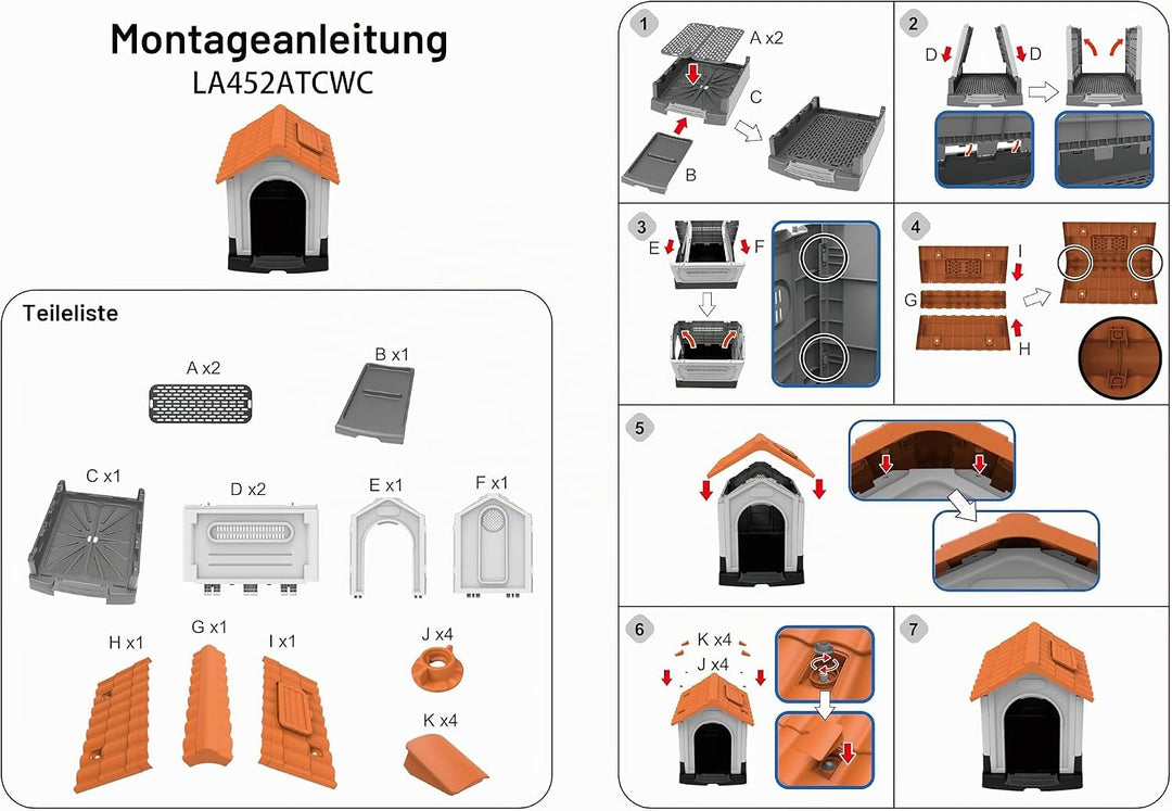 Lanco - Zwinger für kleine Hunde mit verstellbarem Dach und Toilette. Innen- und Aussenbereich mit L