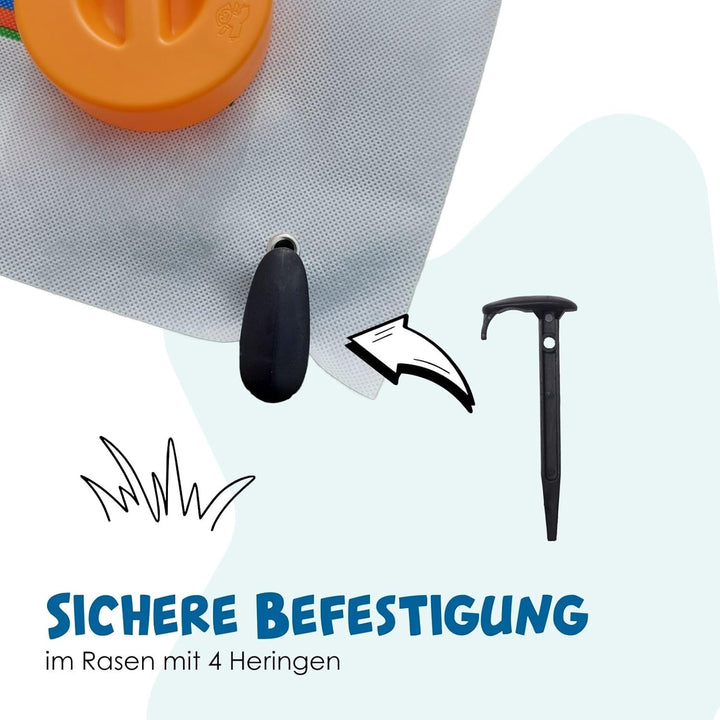 alldoro 60063 XXL Mühle und Dame Spiel mit Tragetasche, 2 in 1 Outdoor Brettspiel mit 24 Spielsteine