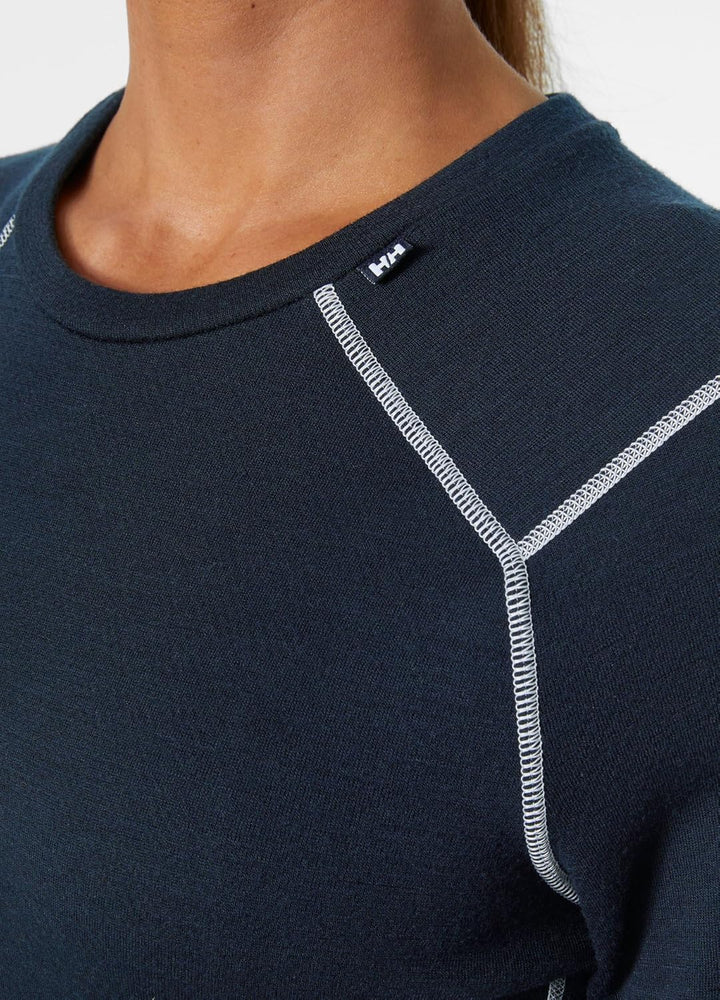 Damen Helly Hansen W Lifa Merino Midweight Crew, Marineblau, XS