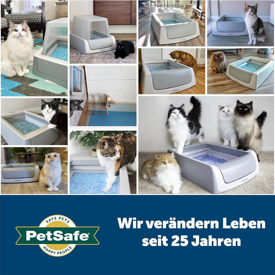 PetSafe ScoopFree wiederverwendbar Katzentoilette mit Premium Blau Nicht-klumpend Kristall
