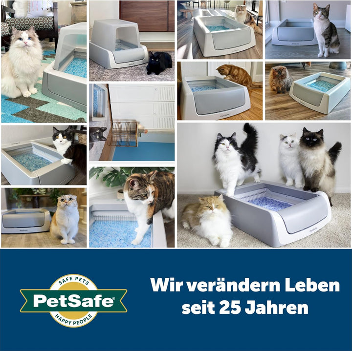 PetSafe ScoopFree wiederverwendbar Katzentoilette mit Premium Blau Nicht-klumpend Kristall