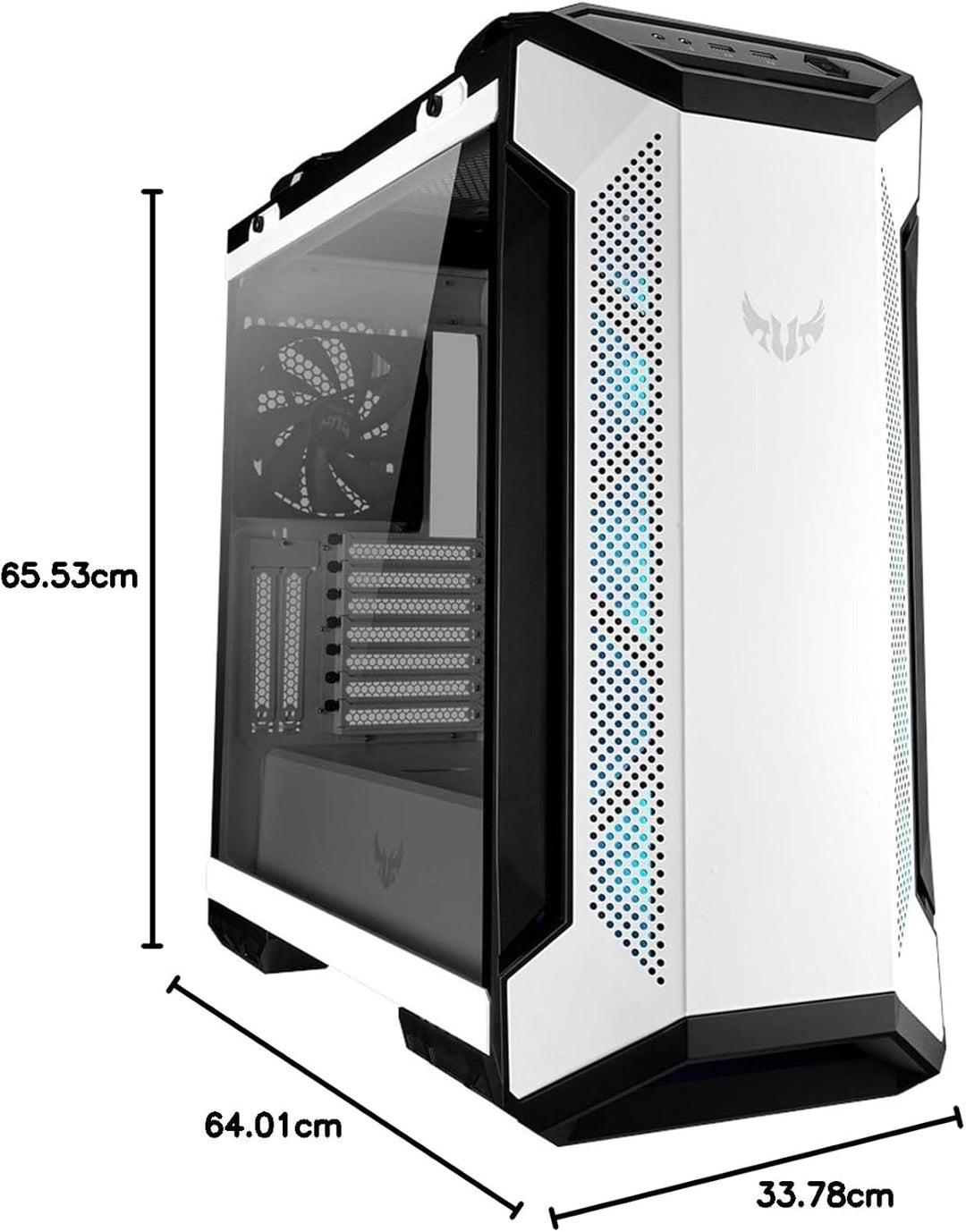 ASUS TUF Gaming GT501 White Edition Mid-Tower Computergehäuse für bis zu EATX Motherboards mit 2 x U