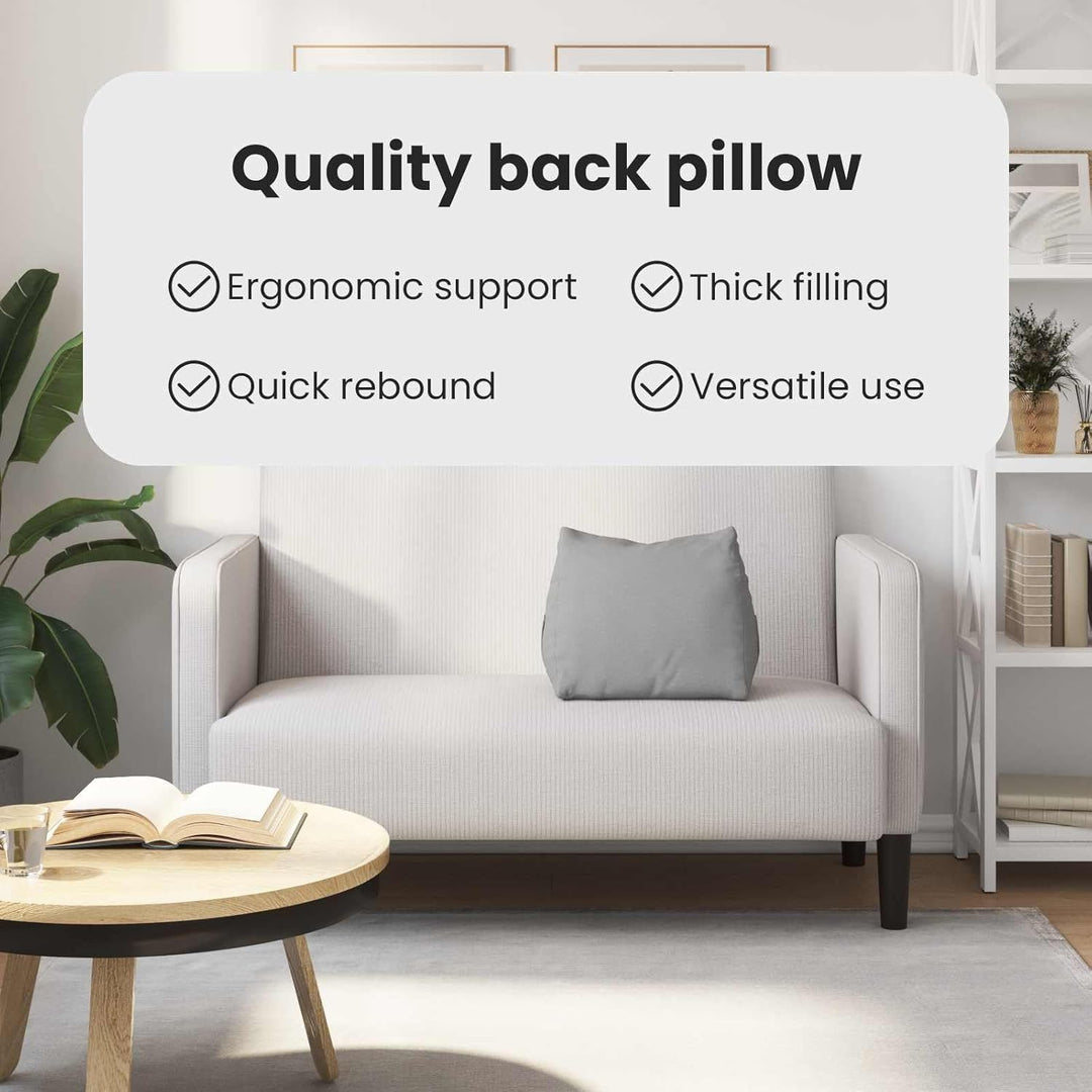vidaXL Rückenkissen Wolkengrau 45 x 20 x 35 cm Stoff, Kissen für Wohnzimmer, moderner Bezug, abnehmb