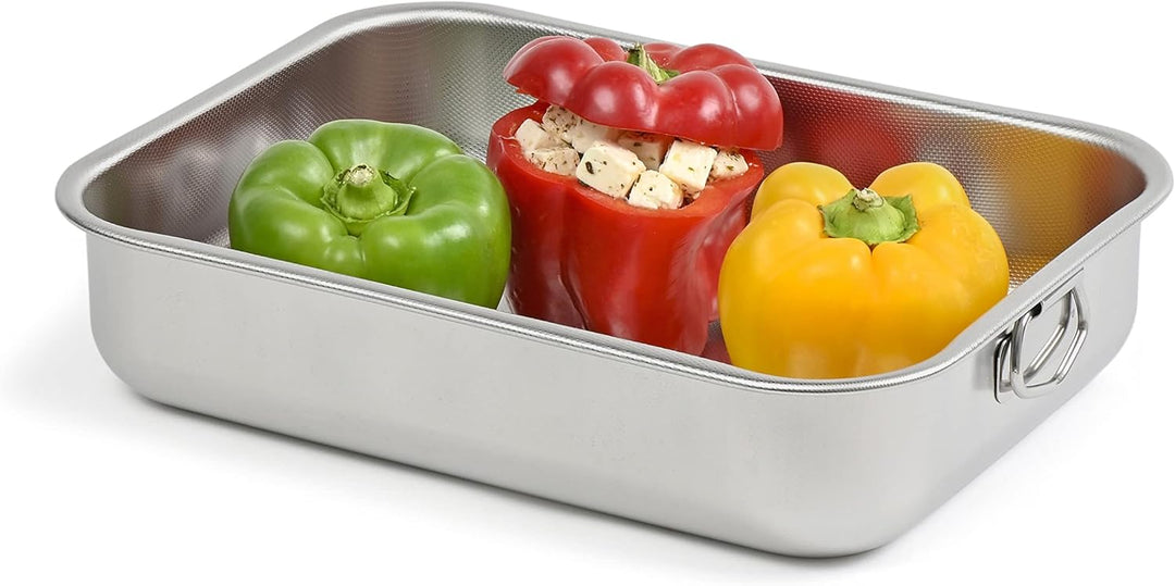 Steel STAHLPFANNE Antihaft hohe rechteckige Pfanne 30 Kochvorbereitung, Material, Multicolor