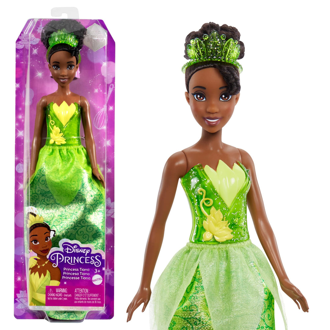 Mattel DISNEY Prinzessin Tiana - Bewegliche Puppe mit glitzerndem Outfit und Accessoires, inspiriert