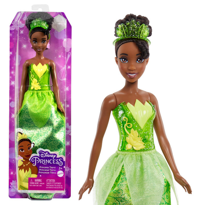 Mattel DISNEY Prinzessin Tiana - Bewegliche Puppe mit glitzerndem Outfit und Accessoires, inspiriert