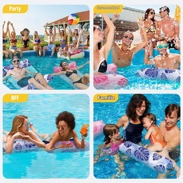 Wasserhängematte Erwachsene 2 Wasser Hängematte mit Netz 4 In 1 Luftmatratze Pool Luftmatratze Netz