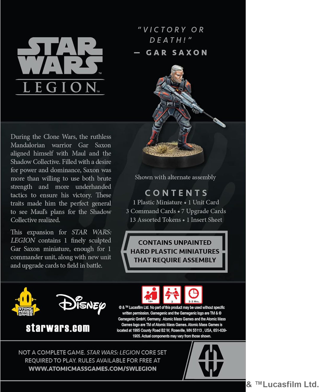 Atomic Mass Games Gar Saxon: Star Wars Legion, Brettspiel, ab 14 Jahren, für 2 Spieler, 90 Minuten S
