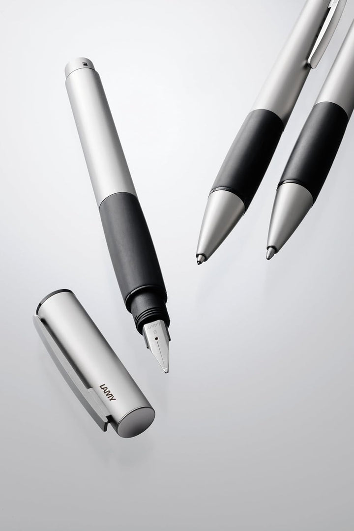 LAMY accent Druckbleistift 196 – Aluminiumfarbener Bleistift mit austauschbarem Kautschukgriffstück