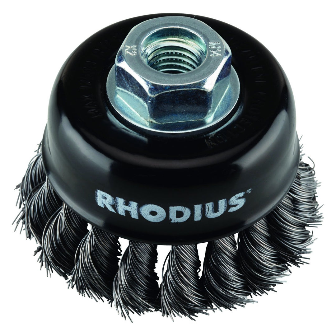 RHODIUS STBZ durchmesser 65 mm 2 Stück Topfbürsten gezopft für Winkelschleifer EN 1083-2 Kegelbürste