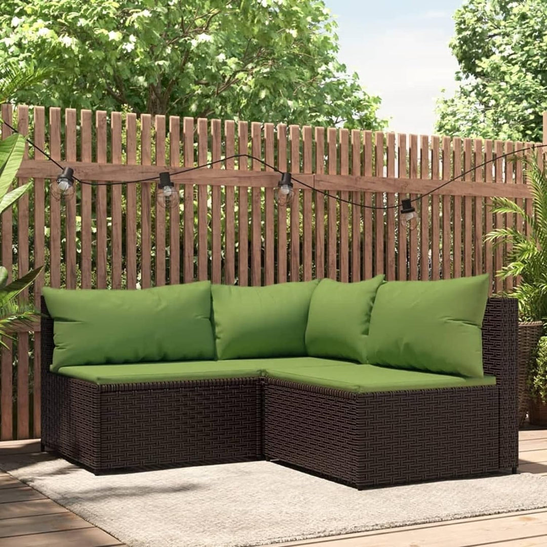 Tidyard 3-TLG. Balkonlounge Set Rattan, Gartensofa Rattansofa Gartenlounge Ecksofa Mittelsofa Sofa m