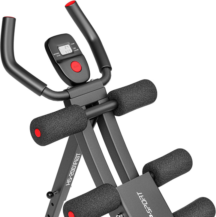 Hop-Sport Rückentrainer &amp; Bauchtrainer Klappbar, 4-stufige Höhenverstellung, Boarddisplay, Fitnessge