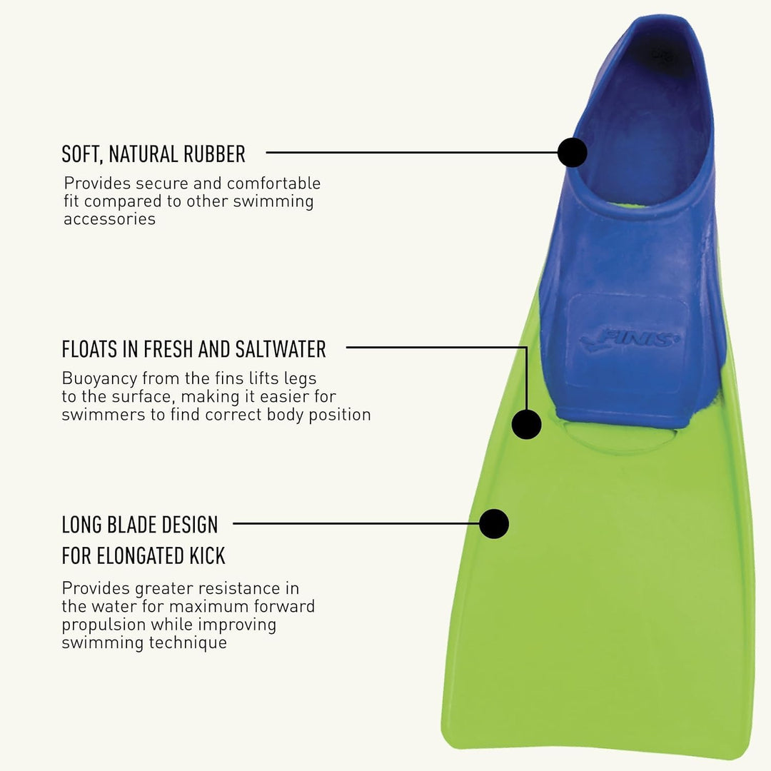 FINIS Long Floating Fins for Swimming and Snorkeling 26-29 Floating 1.05.037, 26-29 Floating 1.05.03