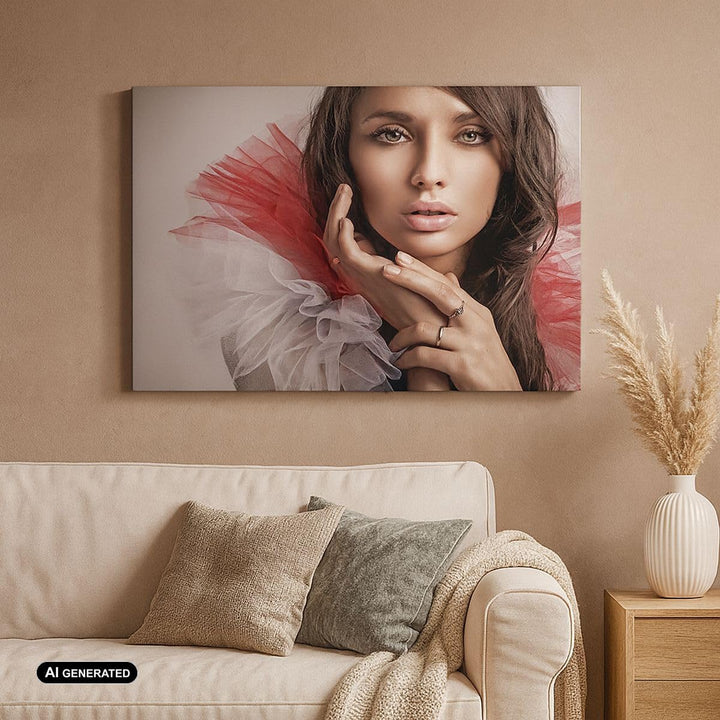 Bilder auf Leinwand 100x70cm Leinwandbild Schönheit kleid mode modell Gross Wanddeko Bild Schlafzimm
