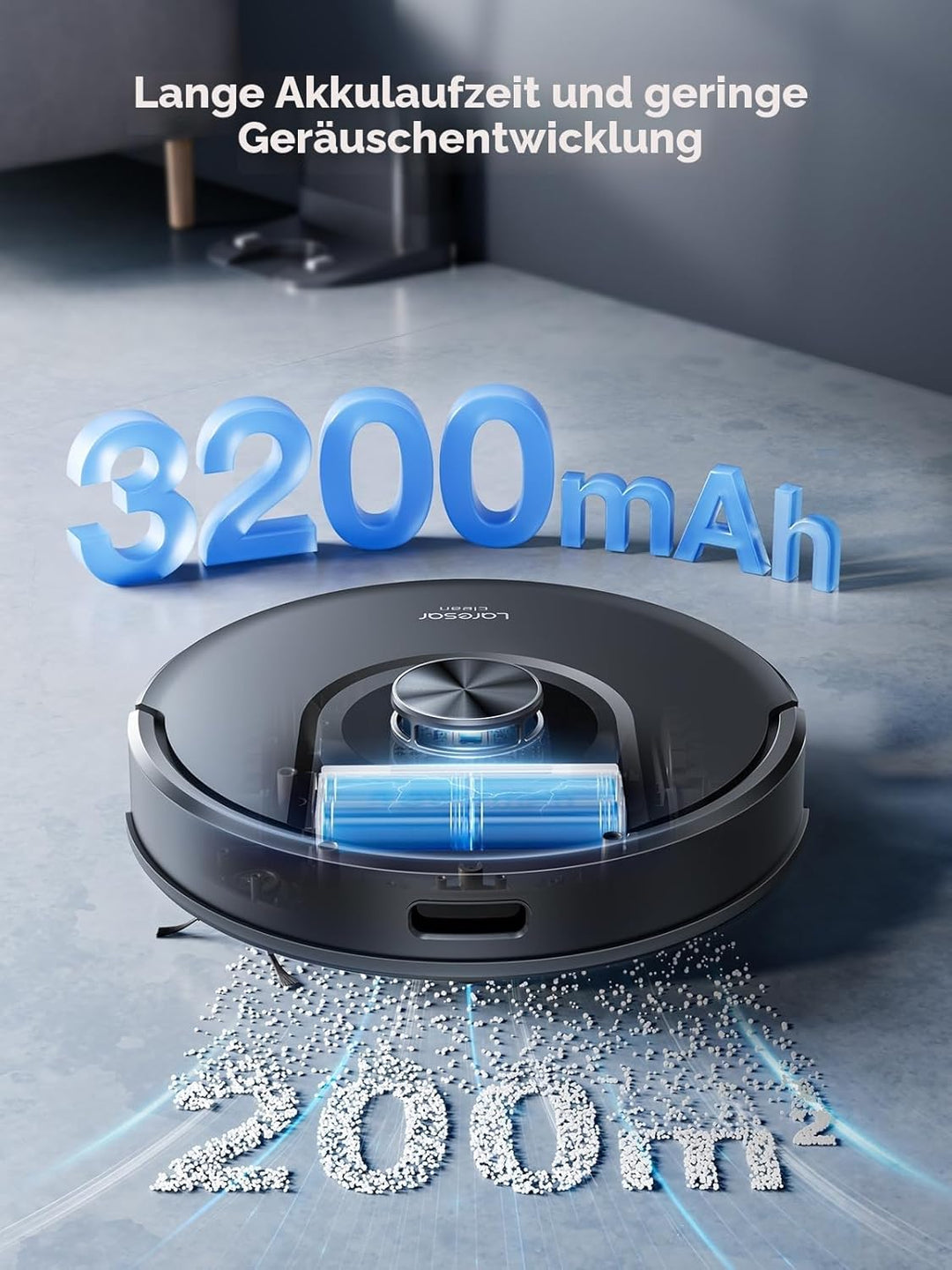 Laresar Clean Saugroboter mit Wischfunktion 3 in 1, 5000Pa Staubsauger Roboter mit Laser Navigation,