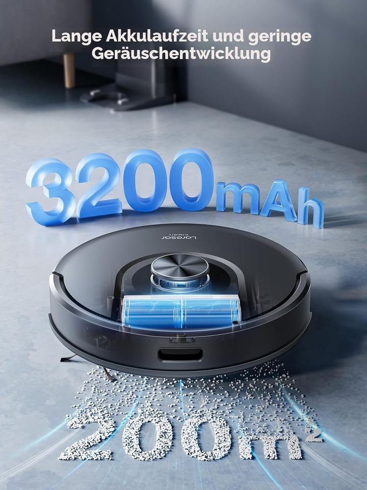 Laresar Clean Saugroboter mit Wischfunktion 3 in 1, 5000Pa Staubsauger Roboter mit Laser Navigation,