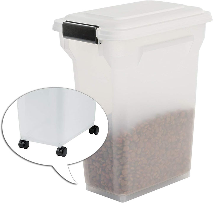 Iris Ohyama, Hundefutter Aufbewahrung, Futtertonne hund, 20L/7.5kg, luftdicht, BPA-frei, 4 Räder & S