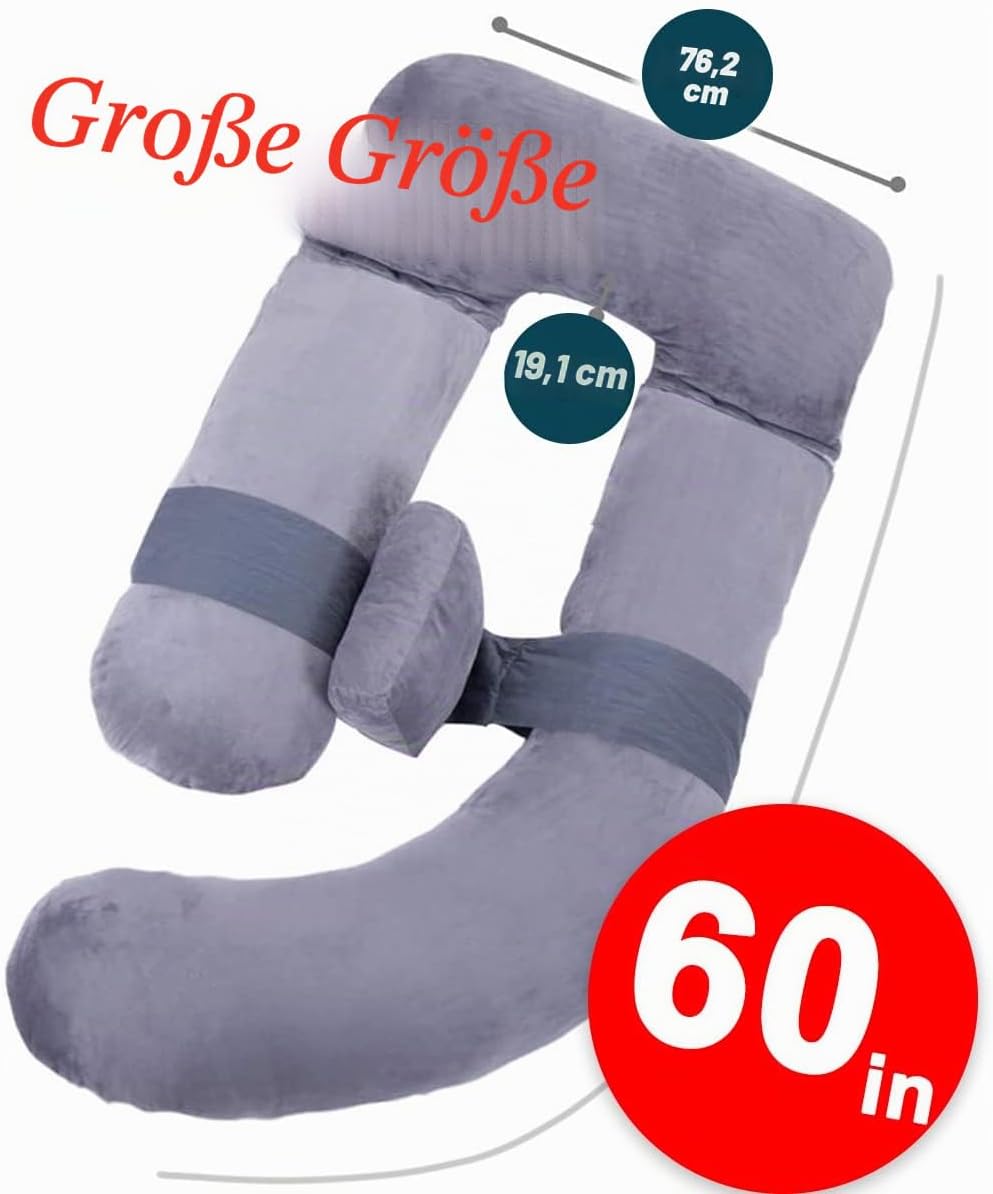AS AWESLING 153 cm Ganzkörperkissen | Stillkissen, Schwangerschaftskissen, extra grosses U-förmiges