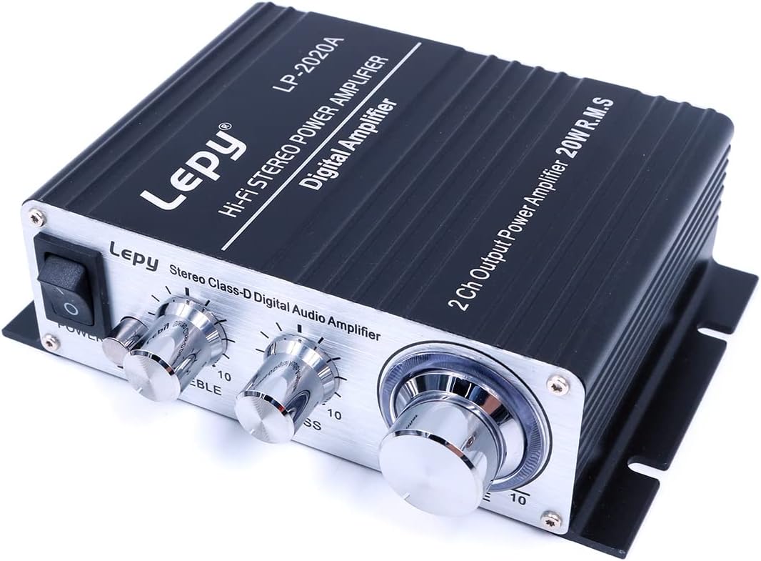 DollaTek LP-2020A Auto/Haushalt HiFi Verstärker Audio mit 3A Netzteil Kompatibel mit Computer, Handy