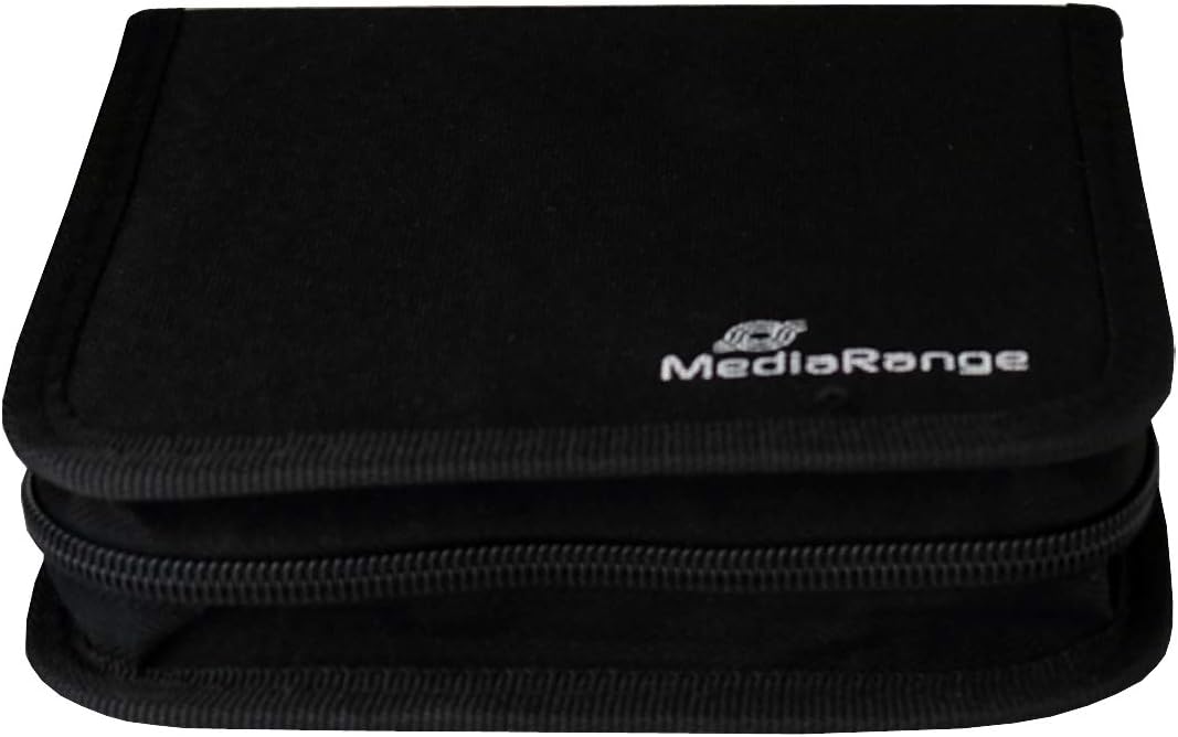 MediaRange Archivierungsmappe für 24 Discs, Nylon, schwarz schwarz 24 Discs, schwarz 24 Discs
