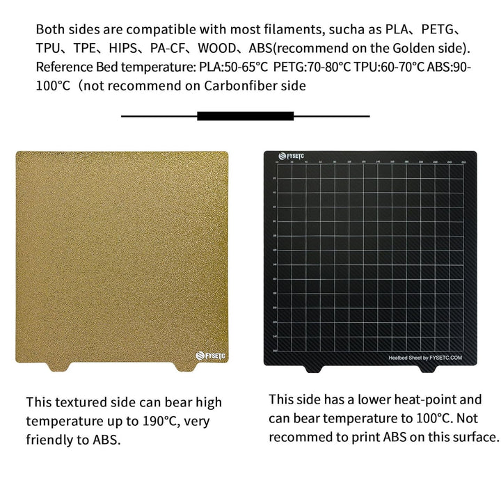 BCZAMD 310 x 310 mm 3D Printer Platform 2022 Upgrade JanusBPS-PET Building Plate Powder GD PEI + PET
