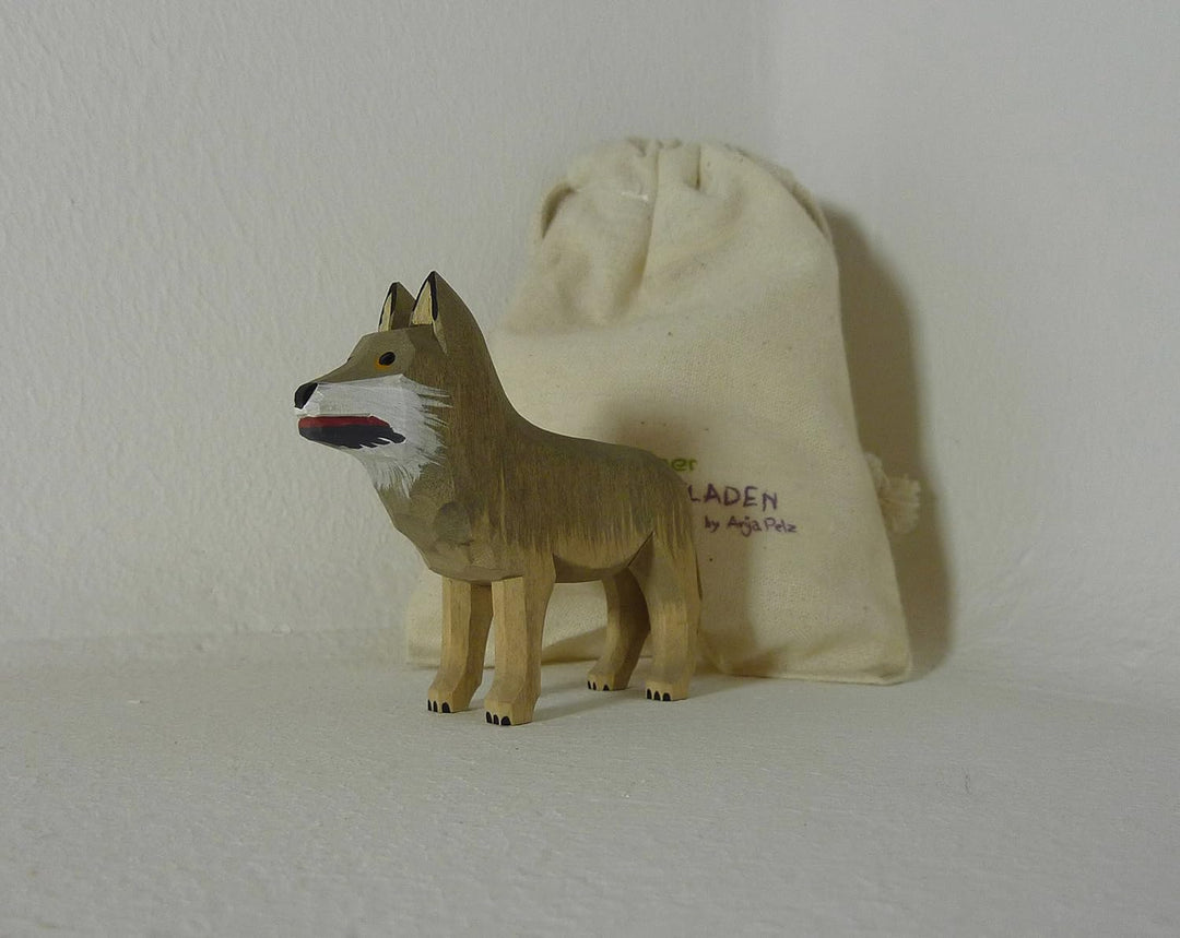 Wolf von Lotte Sievers-Hahn 6,0 cm mit Baumwollbeutel Krippenfigur