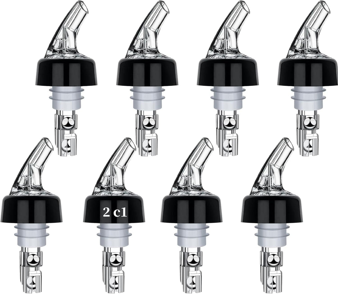 Yeelan 8 Stück 2 cl Flaschenausgiesser Auto-Pour Ausgiesser Dosierausgiesser Bar Portionierer Spirit