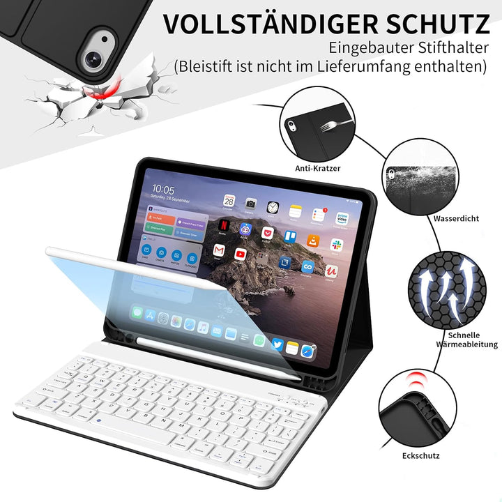 KVTVOU Tastatur Hülle für iPad Air 11 Zoll (2026 2025 2024), iPad Air 5. / 4. Generation (10,9 Zoll