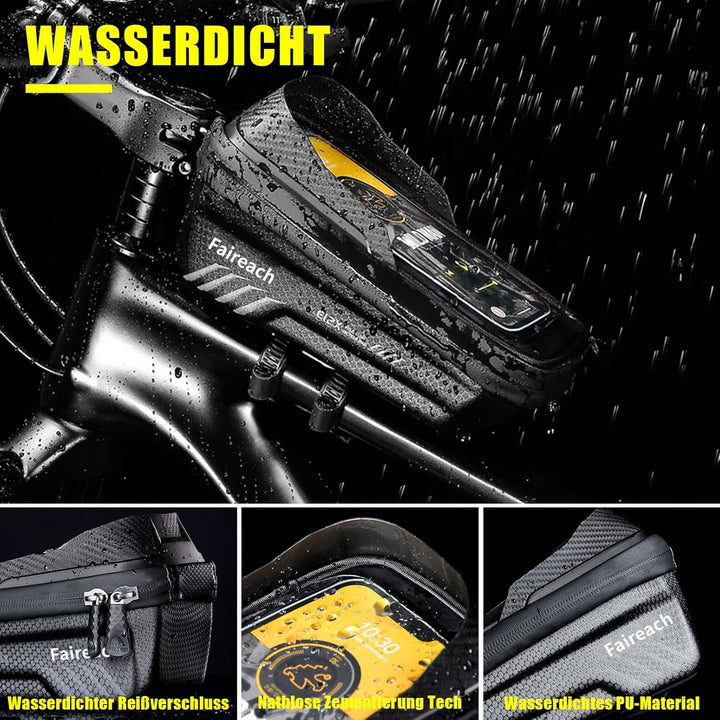 Fahrrad Rahmentasche mit 3D Sonnenblende, Wasserdicht handyhalterung Fahrrad, Fahrradtasche Lenkerta