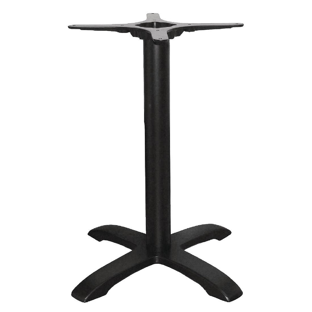 Bolero Tischfuss mit Fusskreuz Gusseisen 72cm hoch, Schwarz, 720(H) x 480(L) x 480(W)mm