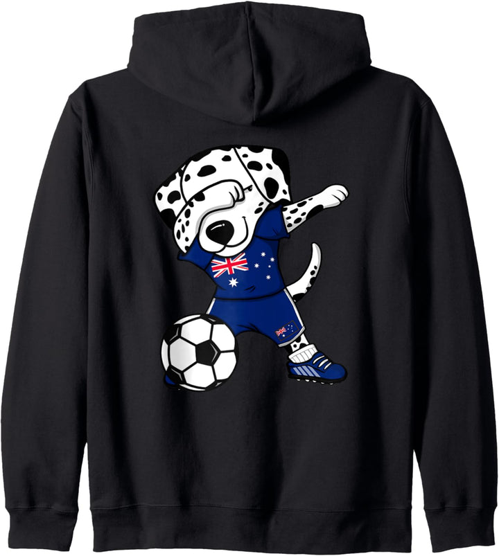 Dabbing Dalmatiner Australien Fussball Australische Flagge Kapuzenjacke