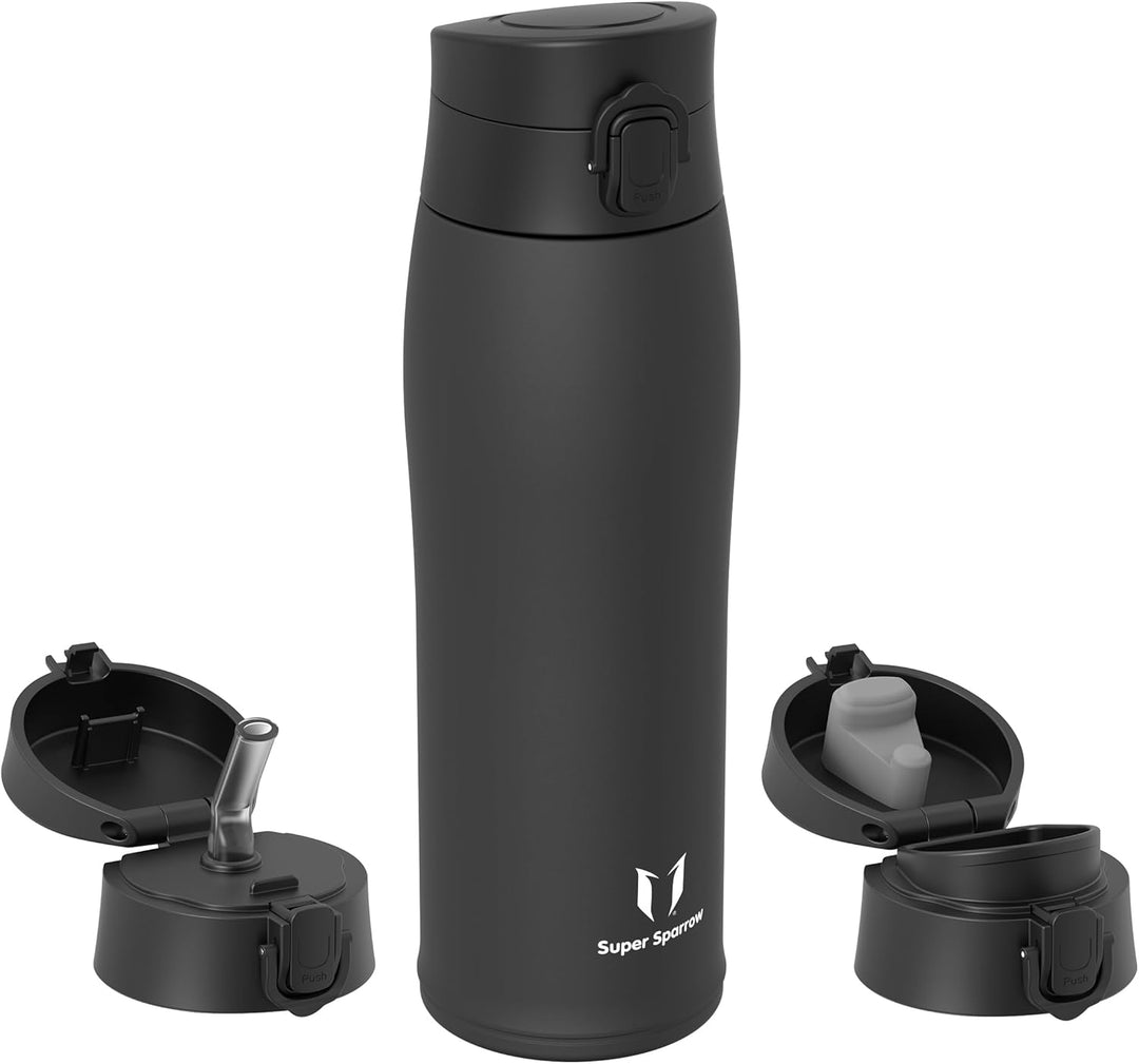 Super Sparrow Trinkflasche Edelstahl - Trinkbecher - 350ml, 500ml, 750ml - BPA-Frei, Auslaufsicher T