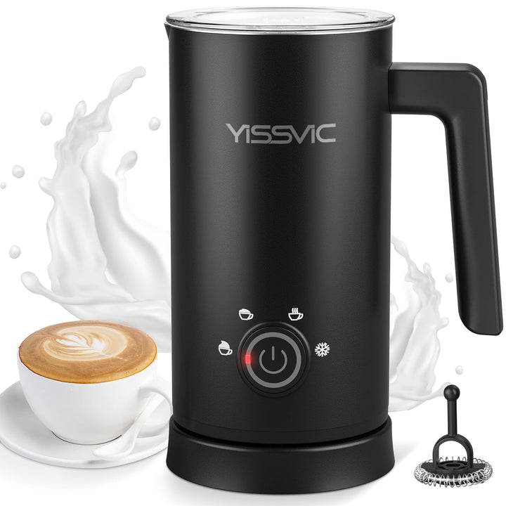 YISSVIC Milchaufschäumer Elektrisch 4-in-1 Automatischer Milchaufschäumer 500W Antihaftbeschichtung