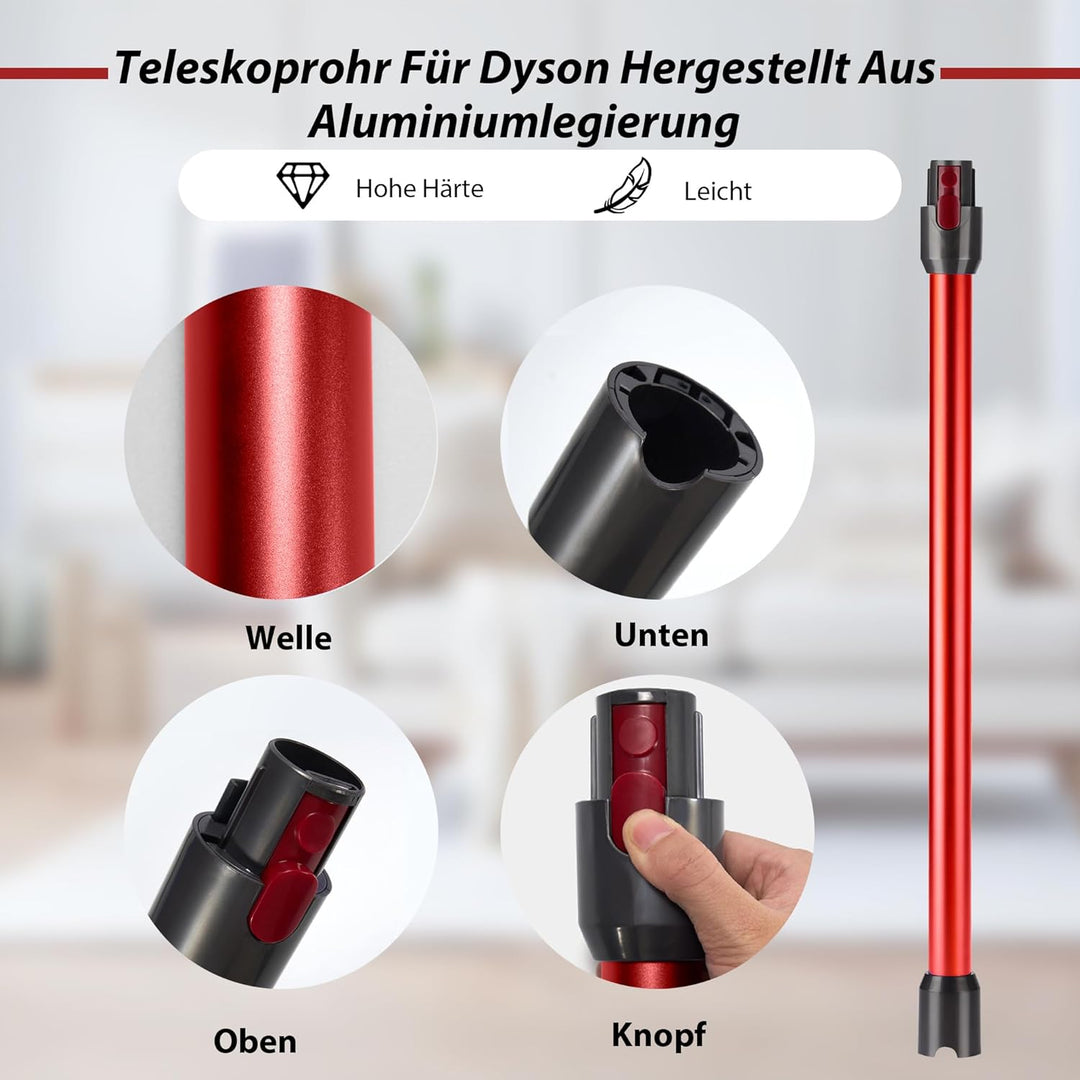 Verlängerungsrohr kompatibel mit Dyson V7 V8 V10 V11 V15 - Ersatz Teleskop-Saugrohr für Dyson, Starr