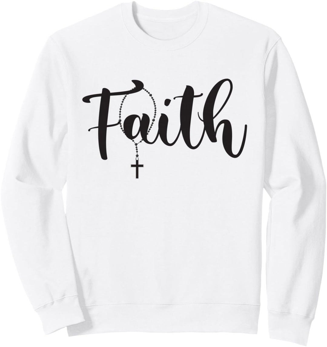 Glaube Hoffnung Gebet Christus Jesus Gott Rosenkranz Sweatshirt