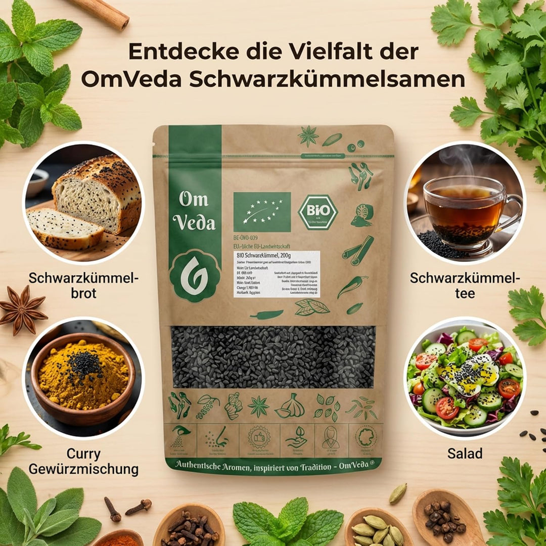 BIO Schwarzkümmel 1Kg Schwarzkümmelsamen ganz aus Ägypten Nigella Sativa | Organic Bio-zertifiziert