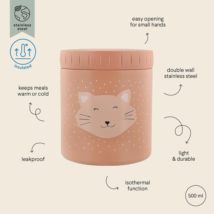 Trixie - Isolierte Lunchbox aus Edelstahl, 500 ml – Lebensmittelbehälter für Mittagessen/Snacks (Mrs