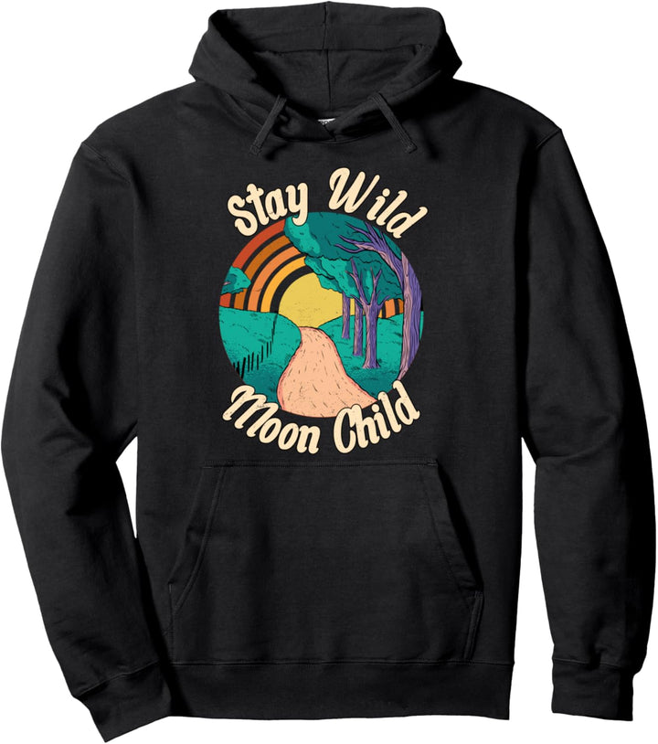 Stay Wild Mondkind, Boho, Frieden, Hippie Pullover Hoodie