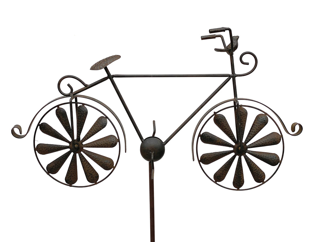 DanDiBo Gartenstecker Metall Fahrrad XL 135 cm Rad Rost Braun 96004 Windspiel Windrad Wetterfest Gar