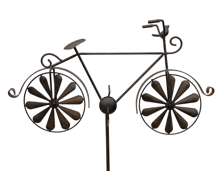 DanDiBo Gartenstecker Metall Fahrrad XL 135 cm Rad Rost Braun 96004 Windspiel Windrad Wetterfest Gar