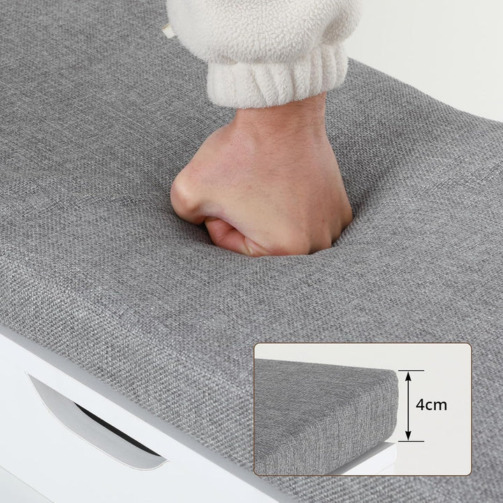 VOWNER Schuhschrank Klappen, Schuhregal Schuhkipper Schmal, Sitzbank mit Sitzkissen, Verstellbar, Fl