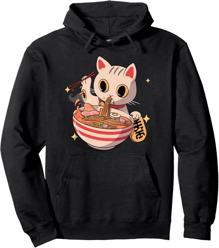 Kawaii Neko Ramen Cute Ramen Cat Japanese Nudeln Anime Pullover Hoodie