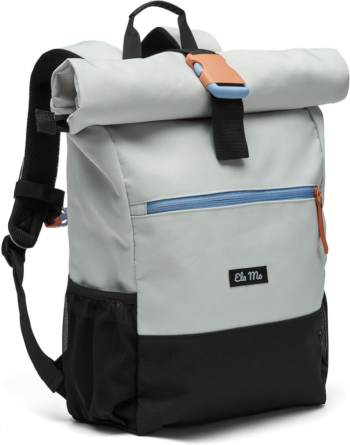 Ela Mo Rucksack Damen - Rolltop schön u. durchdacht - Laptop Rucksäcke für Frauen - Anti Diebstahl T