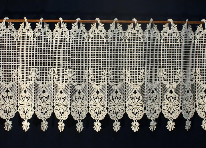 Plauener Spitze by Modespitze, Store Bistro Gardine Scheibengardine mit Stangendurchzug, hochwertige