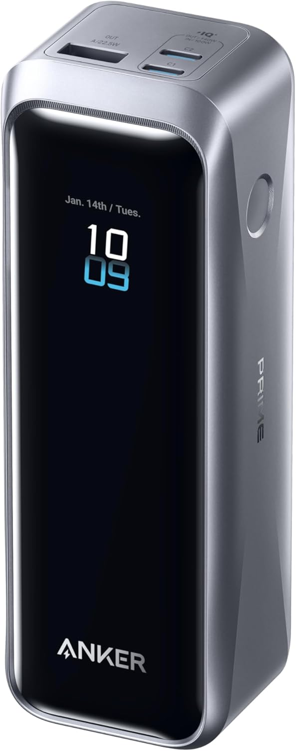 Anker Prime Powerbank 20100mAh tragbares Ladegerät 3 Ports 220W Ausgang, bidirektionales Laden, für