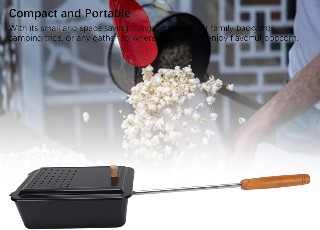 Popcorn -Grillschale mit Holzgriff, Manuelles Popcorn -Pfanne Handzubereiten Snacks Hersteller, Soga