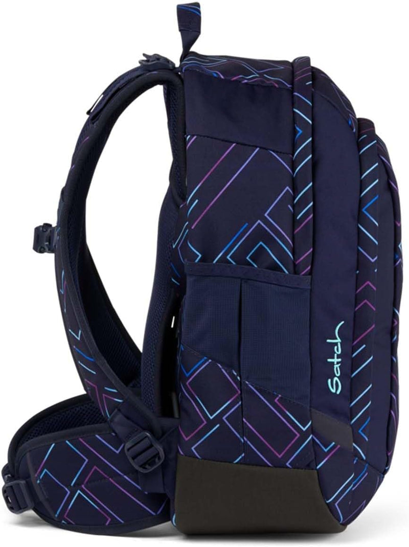 satch Air Schulrucksack Set 3tlg. inkl. Schlamperbox und Sporttasche Purple Laser, Purple Laser