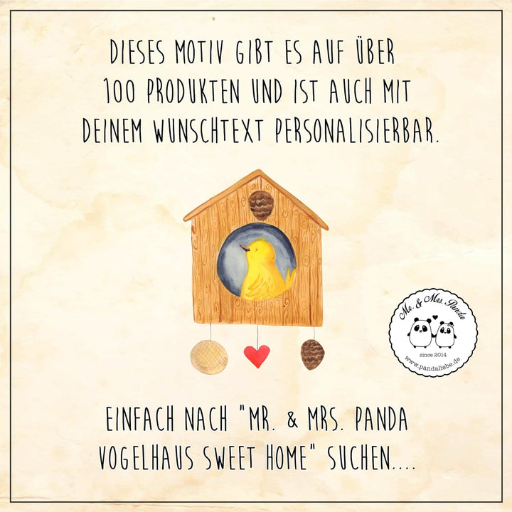 Mr. & Mrs. Panda Tablett Vogelhaus Home - Geschenk, Holz, Umzug, Sweet, zum servieren, Vogel, Lustig