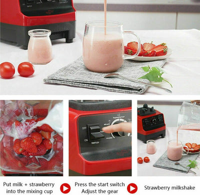 Multifunktional Standmixer 2L Blender Mixer 15 Geschwindigkeitsstufen Rührmaschine 4500W Smoothie Ma